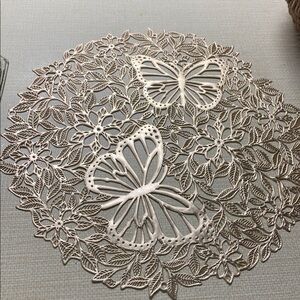 Gold Butterfly and Floral Decorative Placemat-2